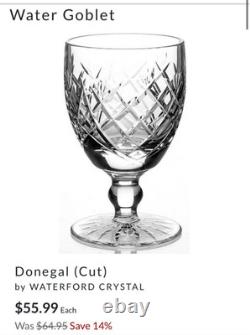 Vintage Set 6 WATERFORD CRYSTAL Donegal 5.25 Water Goblets Wine Glasses IRELAND