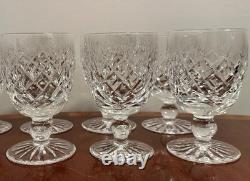 Vintage Set 6 WATERFORD CRYSTAL Donegal 5.25 Water Goblets Wine Glasses IRELAND