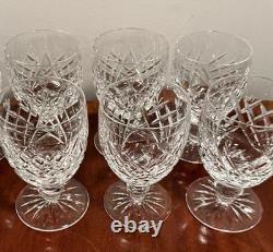 Vintage Set 6 WATERFORD CRYSTAL Donegal 5.25 Water Goblets Wine Glasses IRELAND
