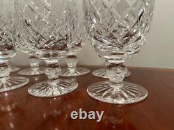 Vintage Set 6 WATERFORD CRYSTAL Donegal 5.25 Water Goblets Wine Glasses IRELAND