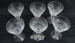 Vintage Set 6 Waterford Tramore Claret Crystal Wine Glasses 5 1/8