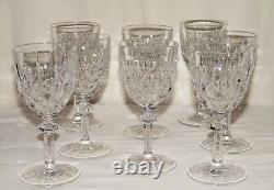 Vintage Set (8) GORHAM CRYSTAL ASPEN WINE GOBLETS/STEMS/GLASSES 6 TallEX