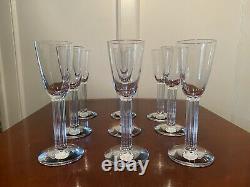 Vintage Set 9 Double-Signed BACCARAT Crystal LYRA 7.5 White Wine Glasses 4 oz