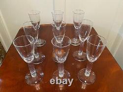 Vintage Set 9 Double-Signed BACCARAT Crystal LYRA 7.5 White Wine Glasses 4 oz