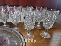 Vintage Set 9 Wine Cristal D' Arques Goblets And Libbey Wine Glasses On Tray