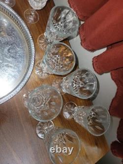 Vintage Set 9 Wine Cristal D' Arques Goblets And Libbey Wine Glasses On Tray