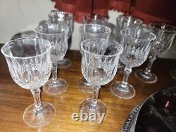 Vintage Set 9 Wine Cristal D' Arques Goblets And Libbey Wine Glasses On Tray
