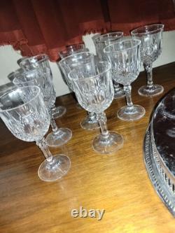 Vintage Set 9 Wine Cristal D' Arques Goblets And Libbey Wine Glasses On Tray Vintage Set 9 Wine Cristal D' Arques Goblets And Libbey Wine Glasses On Tray