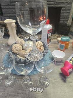 Vintage Set Of 10 Mikasa Clear Crystal THE RITZ Wine Glasses 7