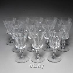 Vintage Set Of 12 Baccarat Crystal Polignac Burgundy Wine Glasses
