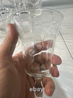 Vintage Set Of 18 Etched Glasses Floral Design Thin Glass Stemware Dif. Sizes