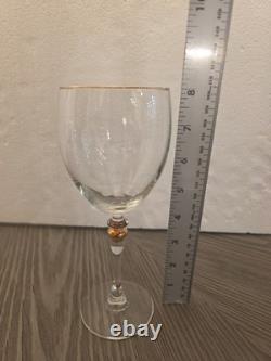 Vintage Set Of 20 Cristal D'Arques-Durand Cortina Gold 8 Wafer Wine Glasses