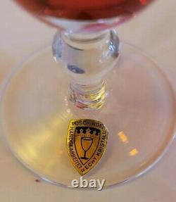 Vintage Set Of 24 West Germany Cranberry Crystal Wine Drinking Liquor Glasses