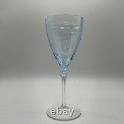 Vintage Set Of 4 Fostoria Blue Azure June Crystal Wine Water Globlets