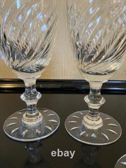 Vintage Set Of 4 Hawkes Cut Crystal Twist Water Goblets Wine Glasses Stems