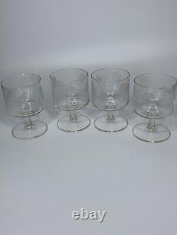 Vintage Set Of 4 RCA Satellite Space Design Glass Wine/Water Cups 4in