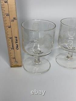 Vintage Set Of 4 RCA Satellite Space Design Glass Wine/Water Cups 4in