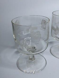 Vintage Set Of 4 RCA Satellite Space Design Glass Wine/Water Cups 4in