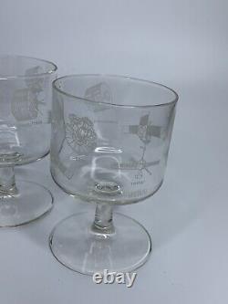 Vintage Set Of 4 RCA Satellite Space Design Glass Wine/Water Cups 4in