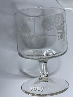 Vintage Set Of 4 RCA Satellite Space Design Glass Wine/Water Cups 4in