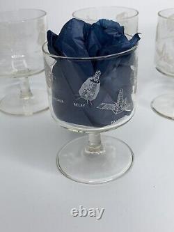 Vintage Set Of 4 RCA Satellite Space Design Glass Wine/Water Cups 4in
