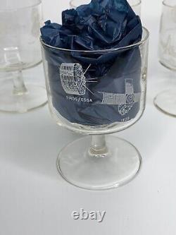 Vintage Set Of 4 RCA Satellite Space Design Glass Wine/Water Cups 4in