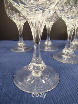 Vintage Set Of 8 Mikasa Buckingham Clear Cut Crystal Wine Glasses 7 Tall