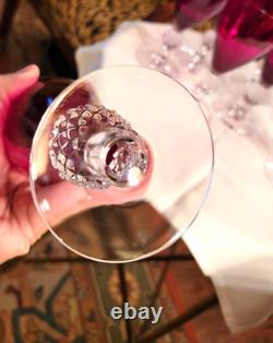 Vintage Set Of 8 Ruby Red Morgantown Golf Ball Stem Wine Glasses, 6.75''h