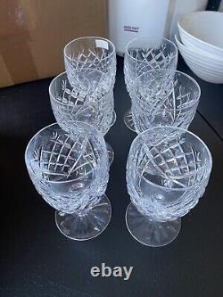 Vintage Set Of Six Waterford Crystal Donegal White Wine Glasses 5Tall
