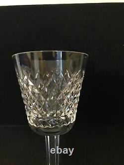 Vintage Set Of Six Waterford Irish Cut Crystal Alana Claret Wine Glasses 5-7/8
