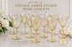 Vintage Set of 10 Amber Etched Elegant Glass Wine Goblets 7.5 Floral Optic
