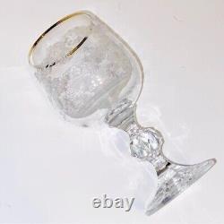 Vintage Set of 10 Import Assoc Silver Lace Gold Trim Wine Glasses