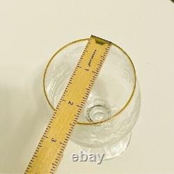 Vintage Set of 10 Import Assoc Silver Lace Gold Trim Wine Glasses