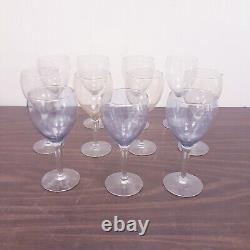 Vintage Set of 11 Mid Century Wine Glasses Long Stems Multi Color Beautiful