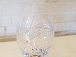 Vintage Set of 12 Crystal Cut Glass Water Glasses with Star Decorations