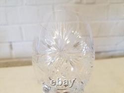 Vintage Set of 12 Crystal Cut Glass Water Glasses with Star Decorations