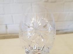 Vintage Set of 12 Crystal Cut Glass Water Glasses with Star Decorations