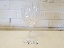 Vintage Set of 12 Crystal Cut Glass Wine Glasses with Star Decorations