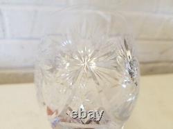 Vintage Set of 12 Crystal Cut Glass Wine Glasses with Star Decorations