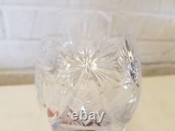 Vintage Set of 12 Crystal Cut Glass Wine Glasses with Star Decorations