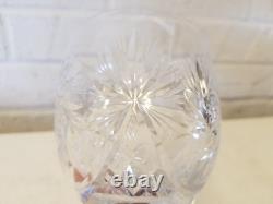 Vintage Set of 12 Crystal Cut Glass Wine Glasses with Star Decorations