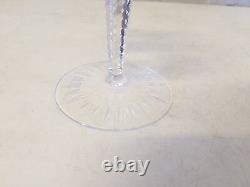 Vintage Set of 12 Crystal Cut Glass Wine Glasses with Star Decorations