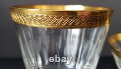 Vintage Set of 18 Czech Crystal Stemware 6 water 6 wine 6 champagne 24K trim