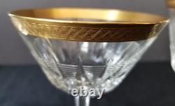 Vintage Set of 18 Czech Crystal Stemware 6 water 6 wine 6 champagne 24K trim