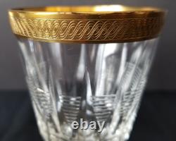 Vintage Set of 18 Czech Crystal Stemware 6 water 6 wine 6 champagne 24K trim