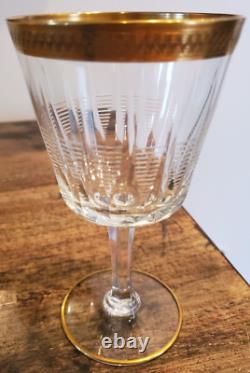 Vintage Set of 18 Czech Crystal Stemware 6 water 6 wine 6 champagne 24K trim