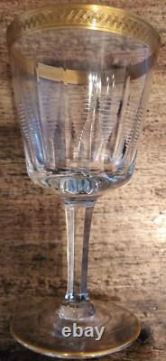 Vintage Set of 18 Czech Crystal Stemware 6 water 6 wine 6 champagne 24K trim