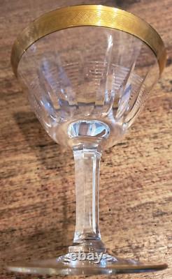 Vintage Set of 18 Czech Crystal Stemware 6 water 6 wine 6 champagne 24K trim