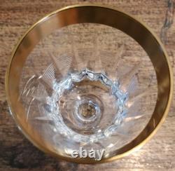 Vintage Set of 18 Czech Crystal Stemware 6 water 6 wine 6 champagne 24K trim