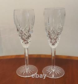 Vintage Set of 2 WATERFORD CRYSTAL Araglin Champagne Flutes Wine Glasses IRELAND